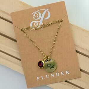 New Plunder "XOXO" 18K Gold Engraved Necklace (18"-20.5") (24/7 Wearability)